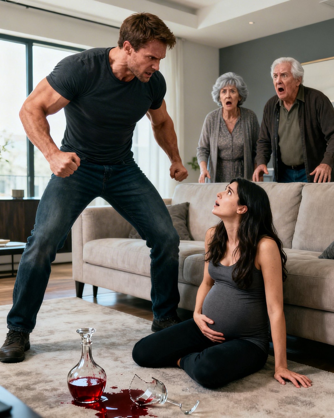 “Min mand slog mig, mens jeg var gravid, og hans forældre grinede … men de vidste ikke, at en simpel besked ville ødelægge alt.”