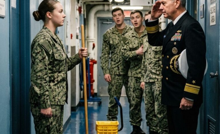 „Start med toiletterne, nye pige,“ beordrede obersten og hånede hende foran de andre. Men da en admiral kom ind øjeblikke senere og hilste på hende først, blev hele rummet stille, da alle forstod, at rækkerne lige var blevet flyttet …