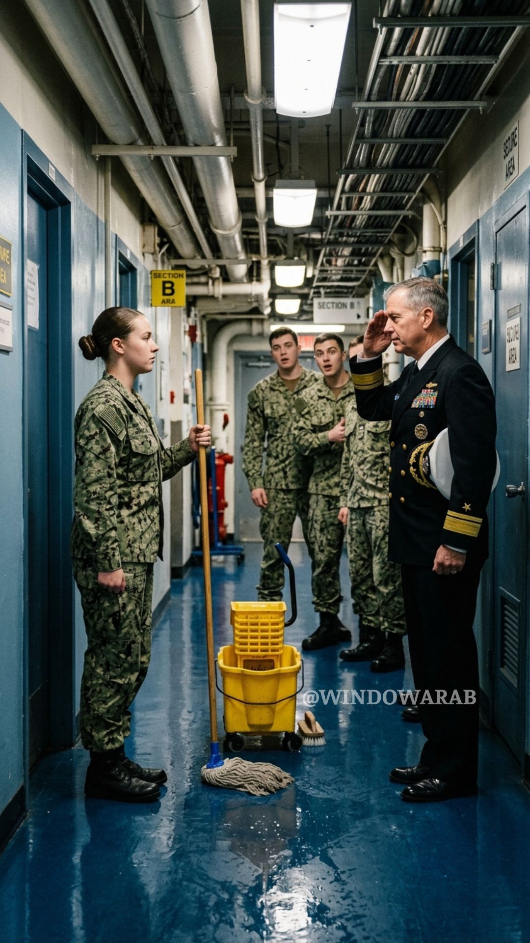 „Start med toiletterne, nye pige,“ beordrede obersten og hånede hende foran de andre. Men da en admiral kom ind øjeblikke senere og hilste på hende først, blev hele rummet stille, da alle forstod, at rækkerne lige var blevet flyttet …