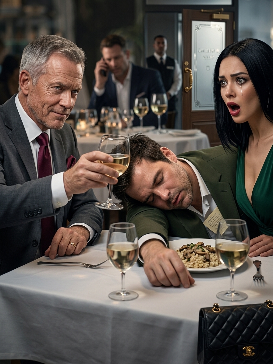 Jeg solgte min virksomhed for 60 millioner dollars og besluttede at fejre det med min datter og hendes mand. Vi tog på den dyreste restaurant i byen. Da jeg gik væk for at tage et telefonopkald, kom en tjener hen og sagde: “Det ser ud til, at din datter har hældt noget i dit glas.” Så jeg gik tilbage og byttede vores glas. 15 minutter senere …