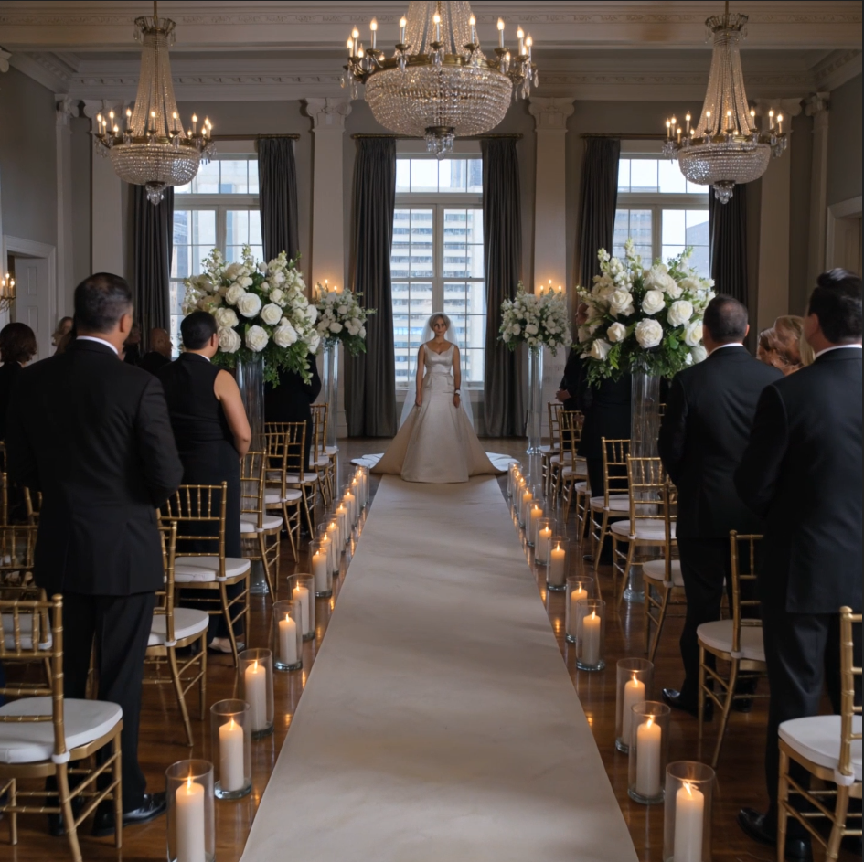 Min søster med et gyldent barn stjal min bryllupsdato, mine forældre valgte hende uden at tøve, og ti minutter før jeg aflagde mine løfter, kom de farende ind fra hendes reception med sort slips – og så stoppede de brat op ved døren, da de endelig så, hvad jeg havde bygget uden nogen af ​​dem.