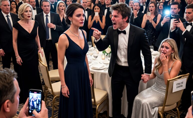 Chefens søn kom hen og sagde: “Denne VIP-plads er til min kæreste.” Han greb mit visitkort, kastede det på gulvet og smilede arrogant. Kameraer blinkede. Telefoner optog. Jeg forblev rolig og sagde: “Det, du lige har gjort … har lige kostet din mor 1,3 milliarder dollars.”