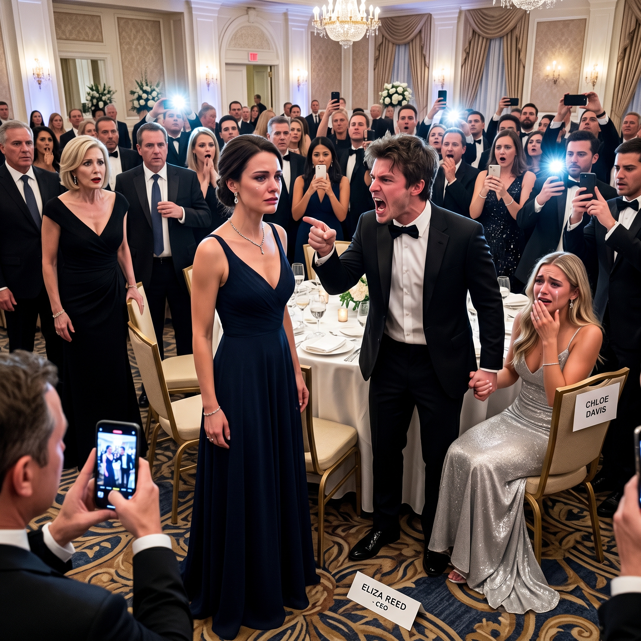 Chefens søn kom hen og sagde: “Denne VIP-plads er til min kæreste.” Han greb mit visitkort, kastede det på gulvet og smilede arrogant. Kameraer blinkede. Telefoner optog. Jeg forblev rolig og sagde: “Det, du lige har gjort … har lige kostet din mor 1,3 milliarder dollars.”