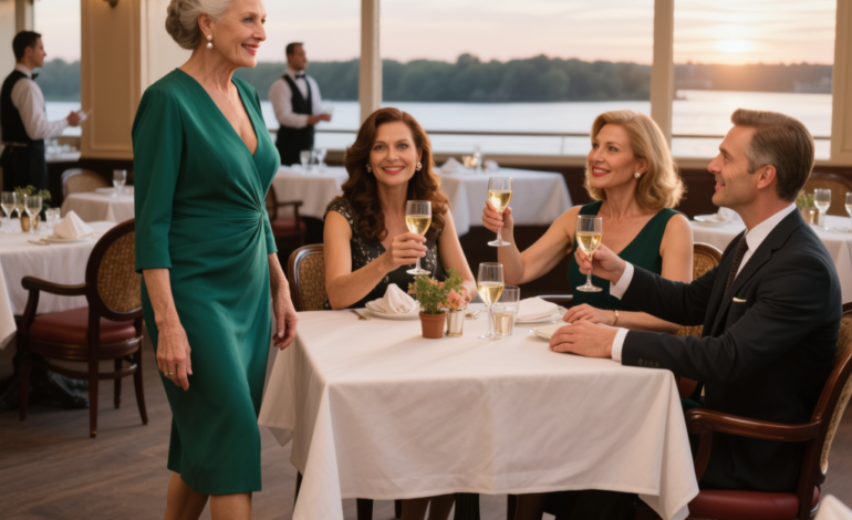 På min 70-års fødselsdag sagde min søn, at han havde et hastemøde i New York og ikke kunne spise middag med mig. Jeg tog min fineste kjole på og gik alene til restauranten ved floden, men frøs så til, da jeg så ham hæve et glas med sin kone og hendes mor. Jeg stod der og kiggede på dem i et par sekunder, og gik derefter direkte hen til bordet med en beslutning, der gjorde hele den middag til noget, de aldrig ville glemme.
