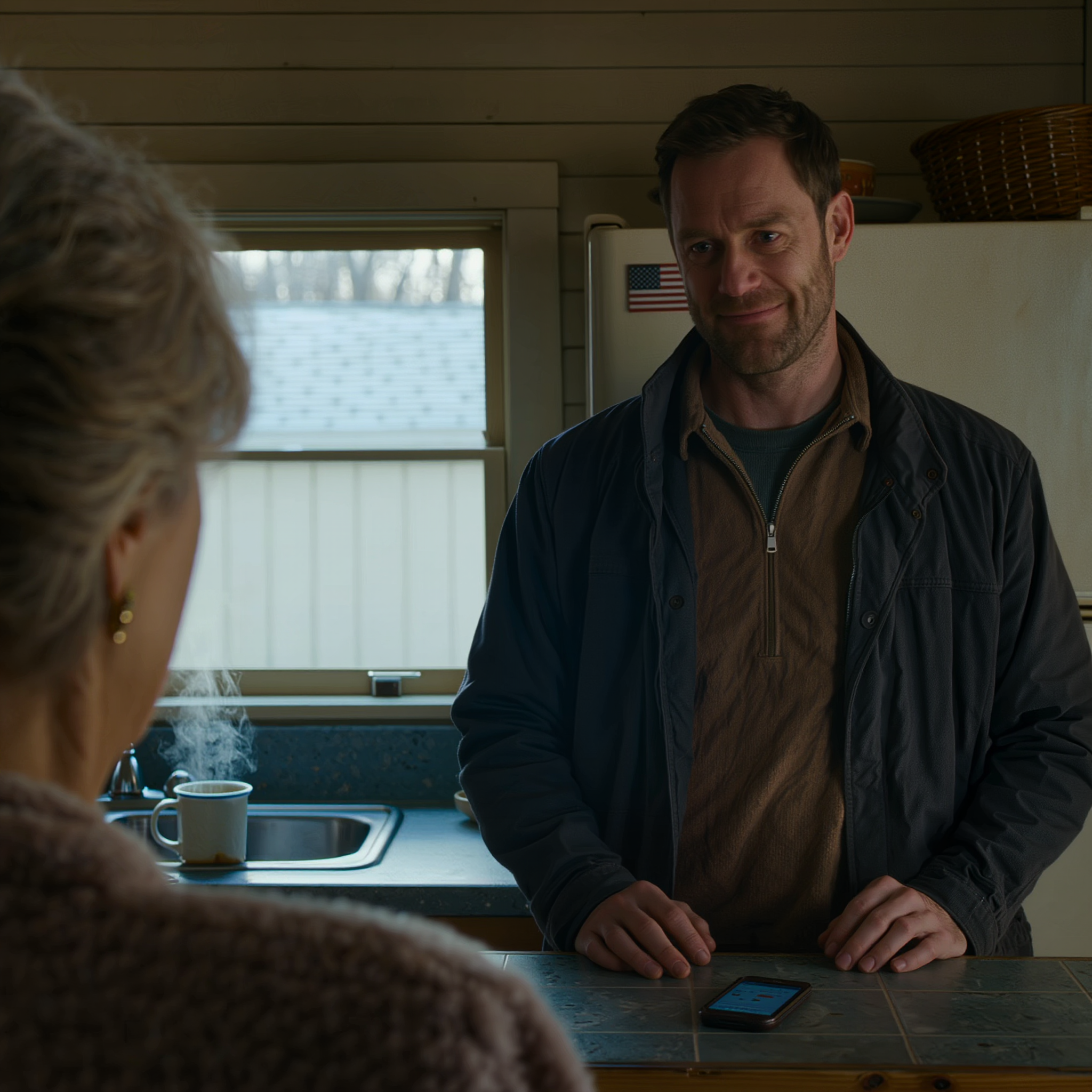Min søn skrev til mig: “Du kommer ikke til jul i år. Kun hendes familie. Der er ikke plads til dig.” Jeg satte min kaffe fra mig, stirrede på den lysende skærm i det stille køkken, tænkte så på de penge, jeg havde hældt i hans firma, tænkte på den økonomiske mappe, han sikkert antog, jeg aldrig ville åbne, og da aftensmaden den 22. kom, smilede jeg bare.