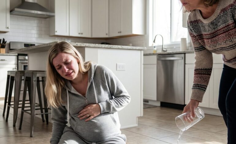 Jeg troede, at det at blive gravid endelig ville gøre mig til en del af denne familie. I stedet gjorde det mig svagere i min svigermors øjne. Den dag jeg kollapsede af udmattelse, kastede hun vand i mit ansigt og hånede mig: “Er du så doven, at du kan sove midt i huset?” Så hamrede hendes fod ned i min mave – og i et forfærdeligt øjeblik mistede jeg min baby. Men det var ikke slutningen på min historie. Det var begyndelsen på hendes.