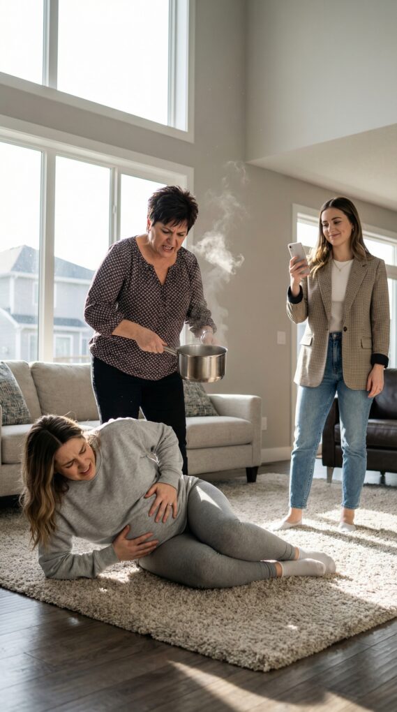 “Jeg var seks måneder gravid, da min svigermor løftede gryden og sagde: ‘Det her vil lære dig at stjæle min søn.’ Suppen kogte. Jeg skreg: ‘Hold da op – min baby!’ og hun lo. Hvad hun ikke vidste var, at min mand stadig var i telefonen … og lyttede til hvert et ord. Det opkald reddede ikke bare mit liv – det ødelagde deres. Og det her er kun begyndelsen.”