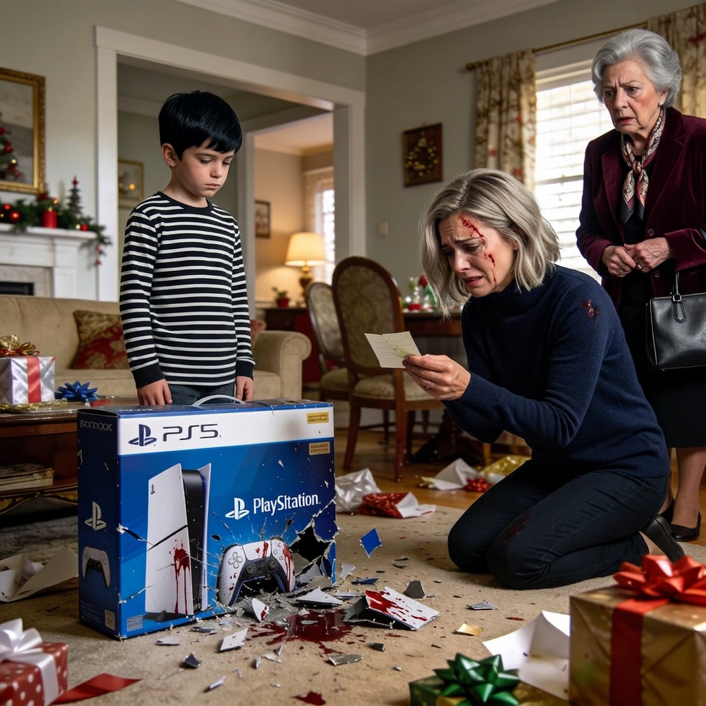 Min mor gav min 8-årige søn den nyeste PlayStation. Men i det øjeblik han åbnede æsken, smækkede han den lydløst ned på gulvet og smadrede den. “Hvad laver du?!” råbte jeg vantro. Han svarede ikke. I stedet stak han hånden ned i lommen og rakte mig noget. “Kan du stadig sige det … efter du har set det her?” sagde han stille. Jeg kiggede ned – og hele min krop begyndte at ryste.