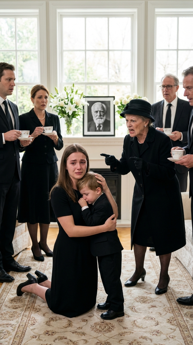 Ved min mands begravelse gav min svigermor min 6-årige søn et kneb og sagde: “Tag dit affald. Forlad dette hus.”