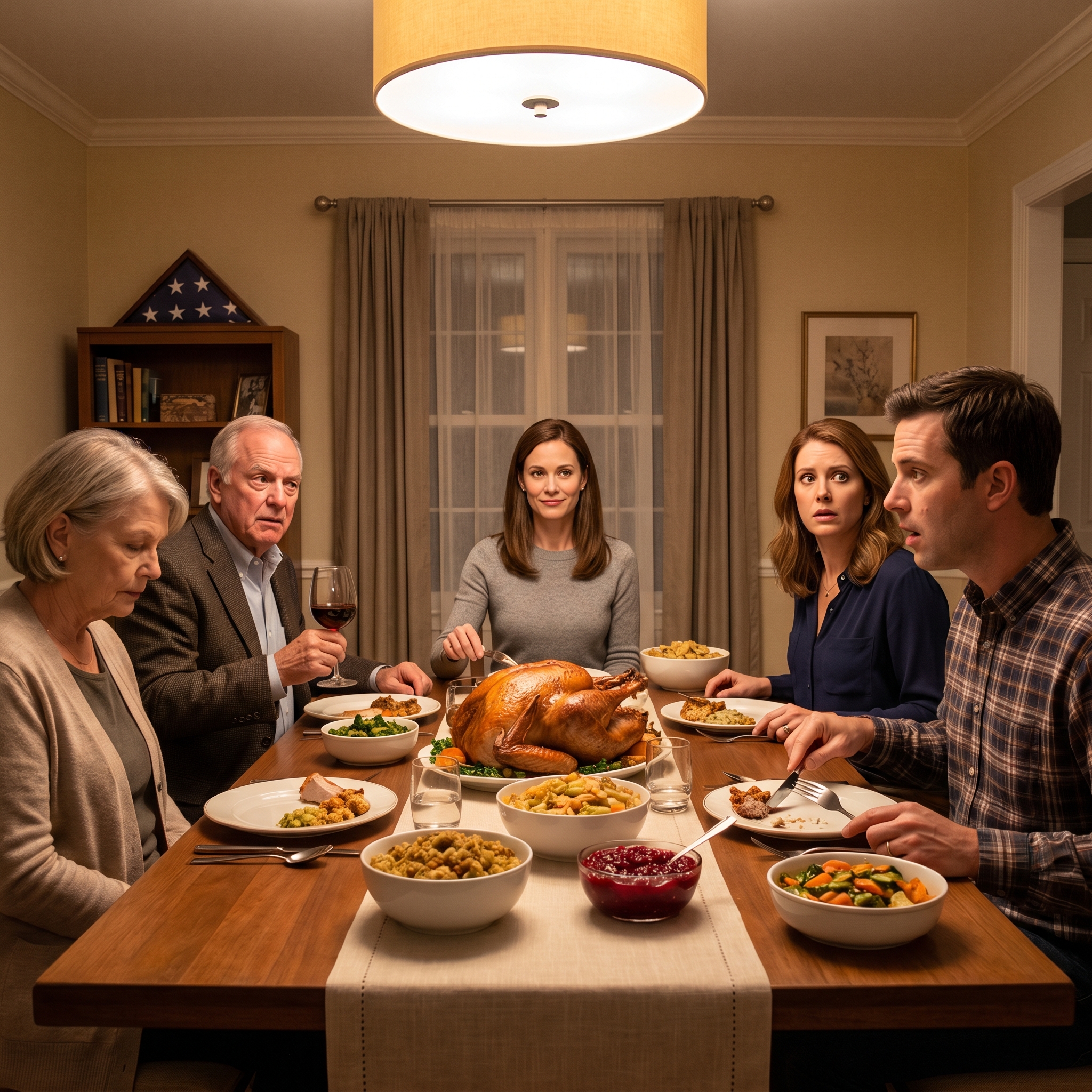 Hvert år blev jeg forvandlet til spøgen ved Thanksgiving-middagsbordet, indtil min far løftede sit glas for at prale af, at min søster havde betalt sit hus af, kiggede på mig: “I modsætning til en, der stadig finder ud af tingene,” smilede jeg, bad ham om at sende kalkunen videre, og spurgte derefter min svoger om refinansieringen til 340.000 dollars, der fik hans gaffel til at ramme tallerkenen.