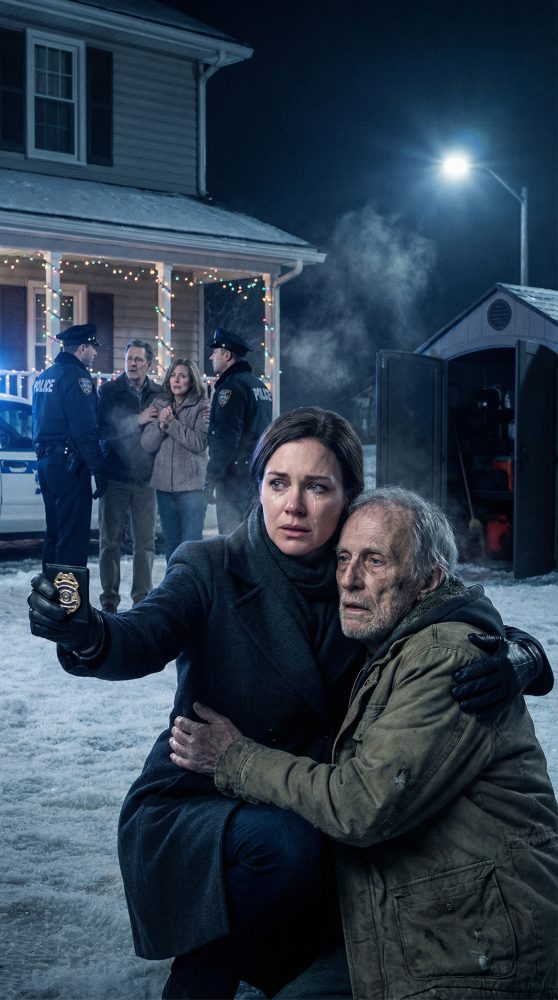 Jeg fortalte aldrig mine forældre, at jeg var føderal dommer, efter de forlod mig for ti år siden. Før jul inviterede de mig pludselig til at “genoptage forbindelsen”. Da jeg ankom, pegede min mor på det iskolde haveskur. “Vi har ikke brug for ham længere,” fnøs min far. “Den gamle byrde er ude bagved – tag ham.” Jeg løb hen til skuret og fandt bedstefar rystende i mørket. De havde solgt hans hus og stjålet alt. Det var linjen. Jeg trak mit navneskilt frem og foretog et opkald. “Udfør arrestordrerne.”