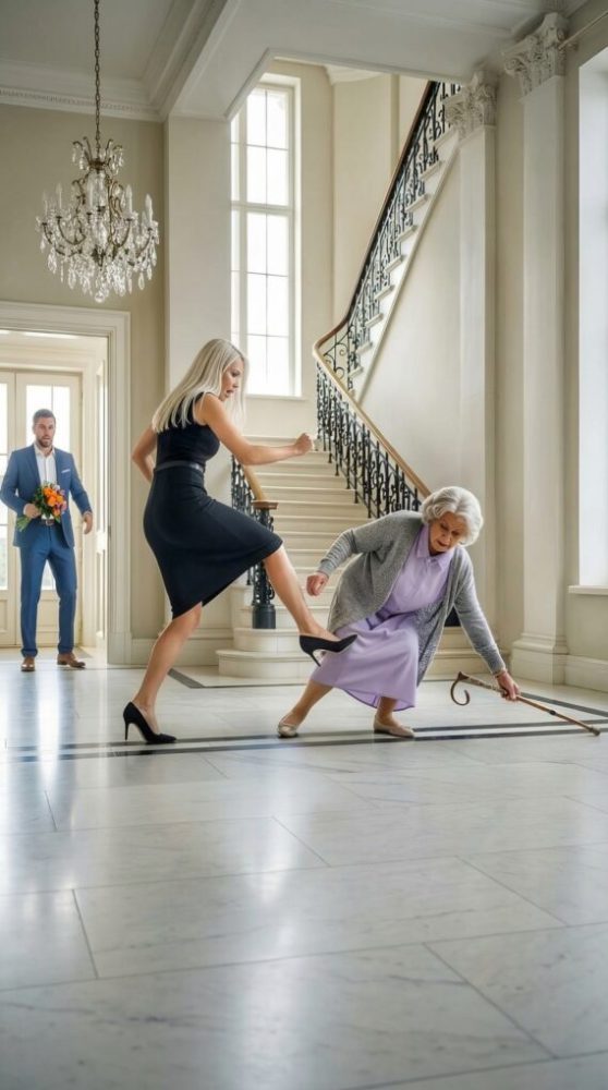 Jeg kom tidligt hjem for at overraske min forlovede og takke min mor for alt, hvad hun havde ofret for mig – men det, jeg så ved hoveddøren, fik mit hjerte til at stoppe. ‘Din værdiløse gamle kvinde!’ skreg Cassandra, og så sparkede hun min mor ned på gulvet. Jeg hørte min egen stemme blive kold: ‘Forsvind. Lige nu.’ I det øjeblik blev den kvinde, jeg planlagde at gifte mig med, en fremmed … og det, jeg gjorde derefter, ændrede vores alles liv for altid.