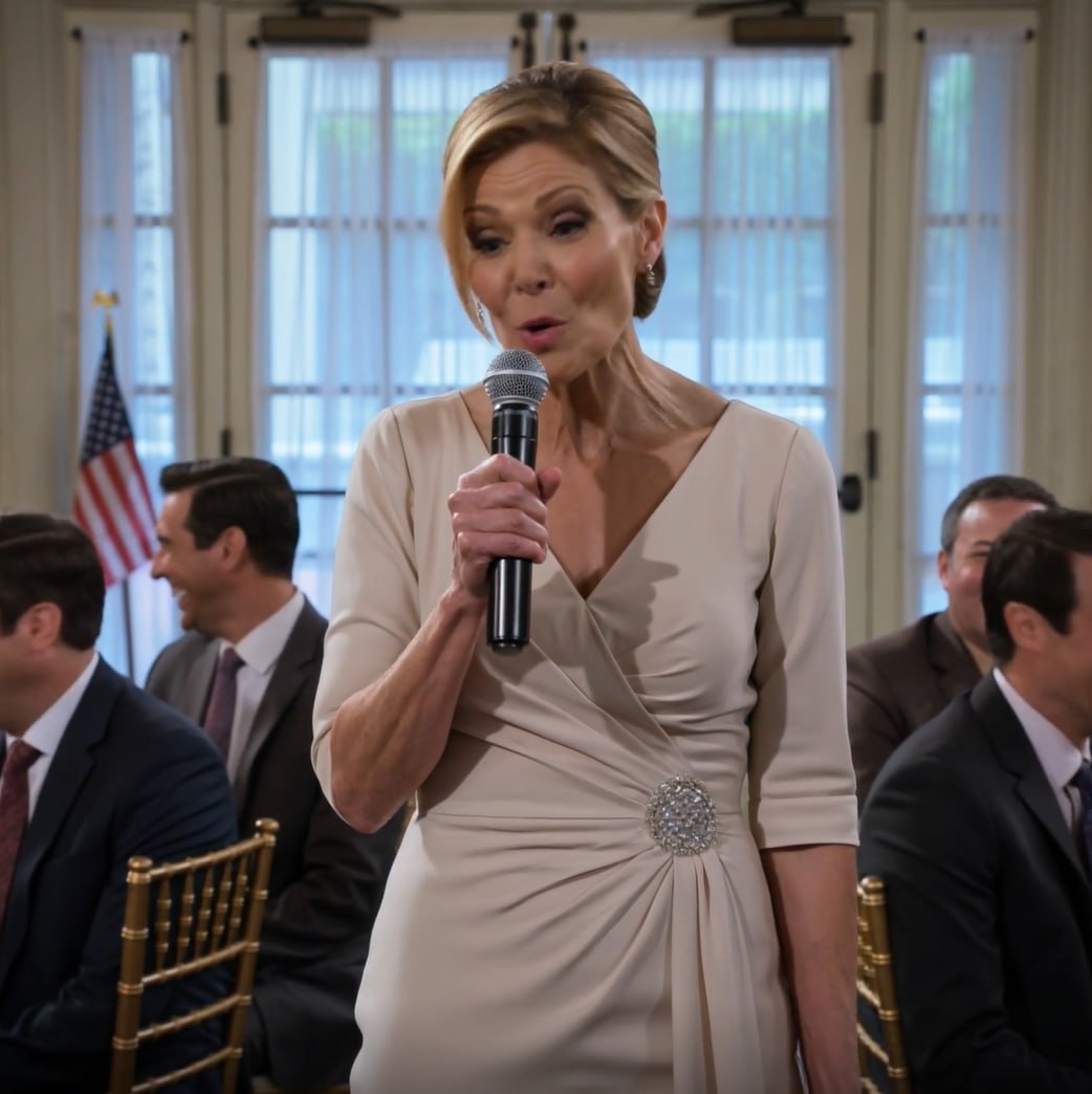 Min mor greb mikrofonen til min søsters bryllup: “Lad os alle bede for min datter, 40, og stadig vil ingen mand have hende.” 200 gæster grinede. Jeg rejste mig, smilede og sagde: “Mor, han er her allerede.” Dørene til balsalen åbnede sig. Mor smed mikrofonen, da hun så, hvem der kom ind …