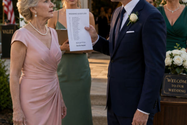 Min søn fortalte mig, at mit navn ikke stod på gæstelisten til det bryllup, jeg havde betalt for, mens min svigerdatter smilede ved siden af ​​blomsterne, jeg havde købt for mine penge. Jeg hverken skændtes eller tiggede om at se mit barnebarn. Jeg gik simpelthen hjem, åbnede den blå mappe i Roberts gamle pengeskab og fandt den underskrift, Richard burde have frygtet, før han overhovedet slettede min.