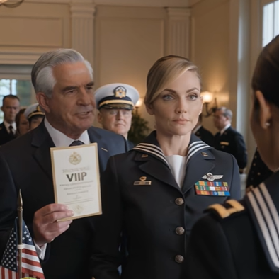 Min far holdt sin VIP-invitation med guldskrift…